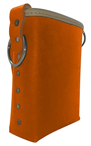 Leather Gold 3875-ORN Bolt Bag with 2 Spud Wrench Holders, Wide Mouth | Ironworker Bolt Bag | Premium, Ultra Durable Buffalo Leather | Commercial Grade Sliding Tool Belt Accessory | Medium Size Pouch