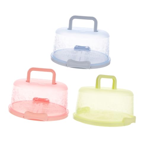 ABOOFAN Birthday Cake Boxes 3 Pack Cake Carriers with Plate Covers Odorless Easy to Use