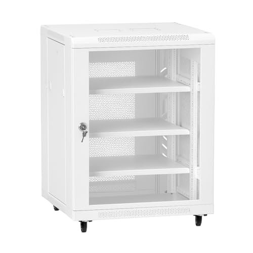 SIRUNLY�T�[�o�[���b�N 15U �l�b�g���[�N���b�N ���t�� ���I��3�� �@����[���b�N �T�C�h�J���� ��60cm ���[�^�[���[ NAS�T�[�o�[ �����K���X�� �L���X�^�[�t�� �ƒ�p �ȃX�y�[�X �T�[�o���[�� �I�t�B�X ���{��������t��(�z���C�g)-