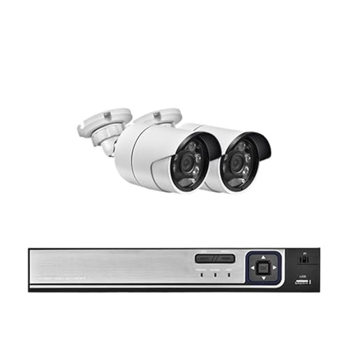 4/8CH 4K POE Eg FHD tJ[ rfIĎVXe 8MP H.265 NVR I[fBI IP OZLeB CCTV J Lbg Zbg(1T,4CH NVR and 2Cameras)