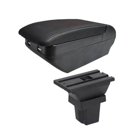 Bracciolo per auto compatibile con Chevrolet, compatibile con Tracker, compatibile con Holden, compatibile con Trax 2013-2020, scatola portaoggetti per bracciolo auto, scatola portaoggetti per console centrale (linea rossa F, senza USB)