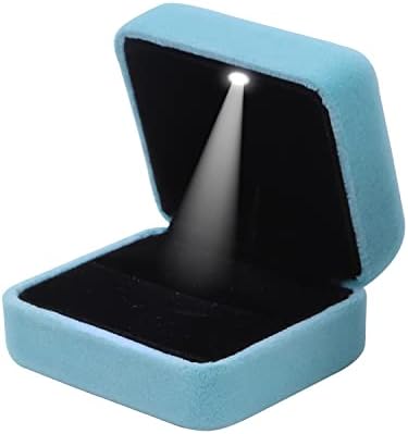 GBYAN Velvet Ring Box with LED Light Jewelry Display Gift Box for...