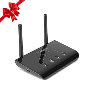 Aluratek Bluetooth Optical Audio Receiver and Transmitter, Dual Antenna, Dual Streaming Support, Perfect Synchronization…
