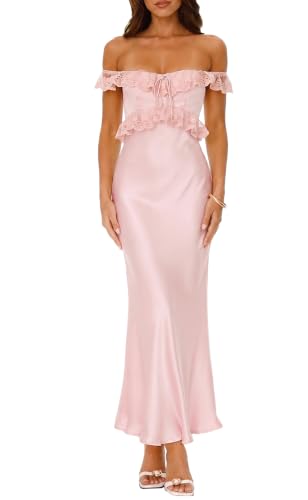 Pink Satin Maxi Dress