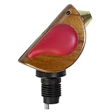 Songbird Specialties Wine Bottle Pourer, Fun Wine Pourer Spout Sings While It Pours, Airtight Wine Bottle Sealer, Acacia Wood with Red Wings