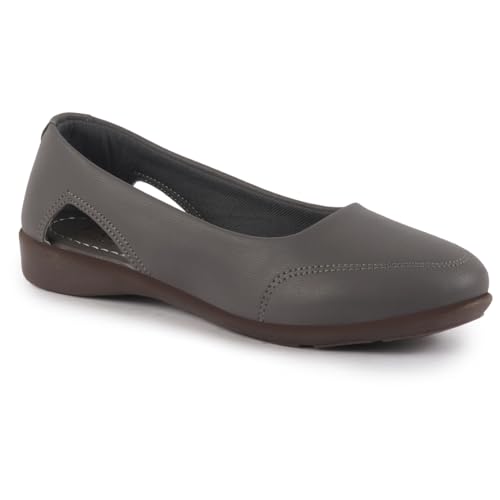 Image of FAUSTO Women Stylish Backless Casual Ballets | Low Heel Cut-Out Slip-On Ballerinas | Comfortable Walking Flats Sandals | Memory Cusion Insole