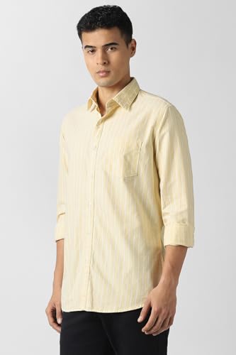 Image of Van Heusen Men Cotton Modern Fit Casual Oxford Stripes Shirts| Effortless Ironing | Superior Fit