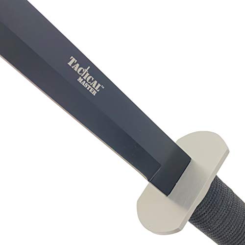 Otakumod Twin Tactical Machetes. 2 PCS Stainless Steel Fixed Blade Machete. For Collection, Gift, Outdoor Camping Cut Branches Ropes (Black)