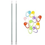 Knitter's Pride Knitting Needles Zing Straight 10 inch Size US 2.5 (3mm) Bundle with 10 Artsiga Crafts Stitch Markers 140245