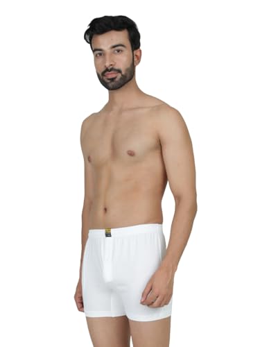 Image of 100% Combed Cotton Outer Elastic White Packet Trunks