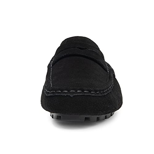 Image of Go Tour Mens Handmade Suede Leather Mules Clog Slippers Breathable Leather Slip on Shoes Casual Loafers