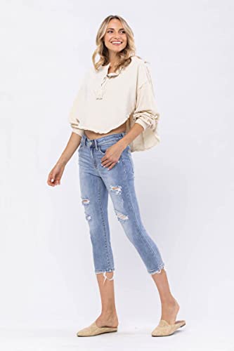 Judy Blue 'Fiercely Bella Boutique Mid-Rise Destroyed Skinny Capri3