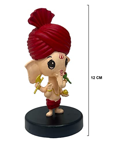 Image of AUGEN Ganesh God Action Figure Limited Edition Bobblehead for Car Dashboard, Office Desk & Study Table (Pack of 1)