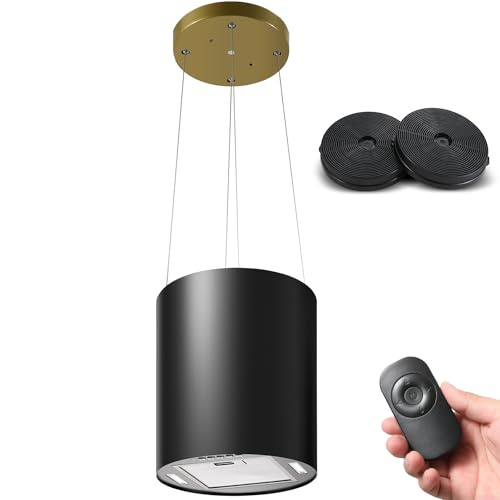 SNDOAS Campana Extractora Isla, Extractor Cocina 35cm con Filtro de Carbón, Mando a distancia, 700 m³/h, 3 Velocidades de Potencia, Función de Apagado Retardada