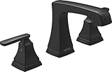 Delta Faucet Ashlyn Widespread Bathroom Faucet 3 Hole, Matte Black Bathroom Faucet Black, Bathroom Sink Faucet, DIAMOND Seal Technology, Metal Drain Assembly, Matte Black 3564-BLMPU-DST