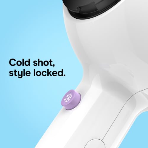 Image of Conair Cake Pop Hair Dryer with Diffuser & Concentrator Attachments, Blow Dryer, Hair Dryers for Women, Tourmaline Ceramic Technology, 3 Heat /2 Speed Settings, Compact Hair Dryer w /Concentrator, White