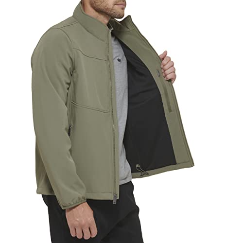 Dockers Men's Clean Zip-Up Softshell Jacket, Olive, Large - image 2