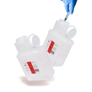 1.5-Gallon Sharps Container – Case of 6, Leak-Tight Sharps Disposal Container, Needle & Syringe Disposal Container, Biohazard Containers with Locking Screw Cap, Translucent Clear