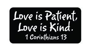 3pcs Love is patient Love is kind funny hard hat/helmet vinyl decal sticker