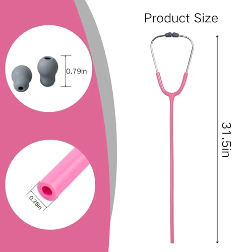 Image of Stethoscope Replacement Tube Pink Tubing fits for Littmann III