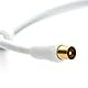 Premium X 25m BASIC-LINE TV Antennenkabel IEC-Anschlusskabel Koaxial-Kabel mit Mantelstromfilter HDTV 4K - Weiß