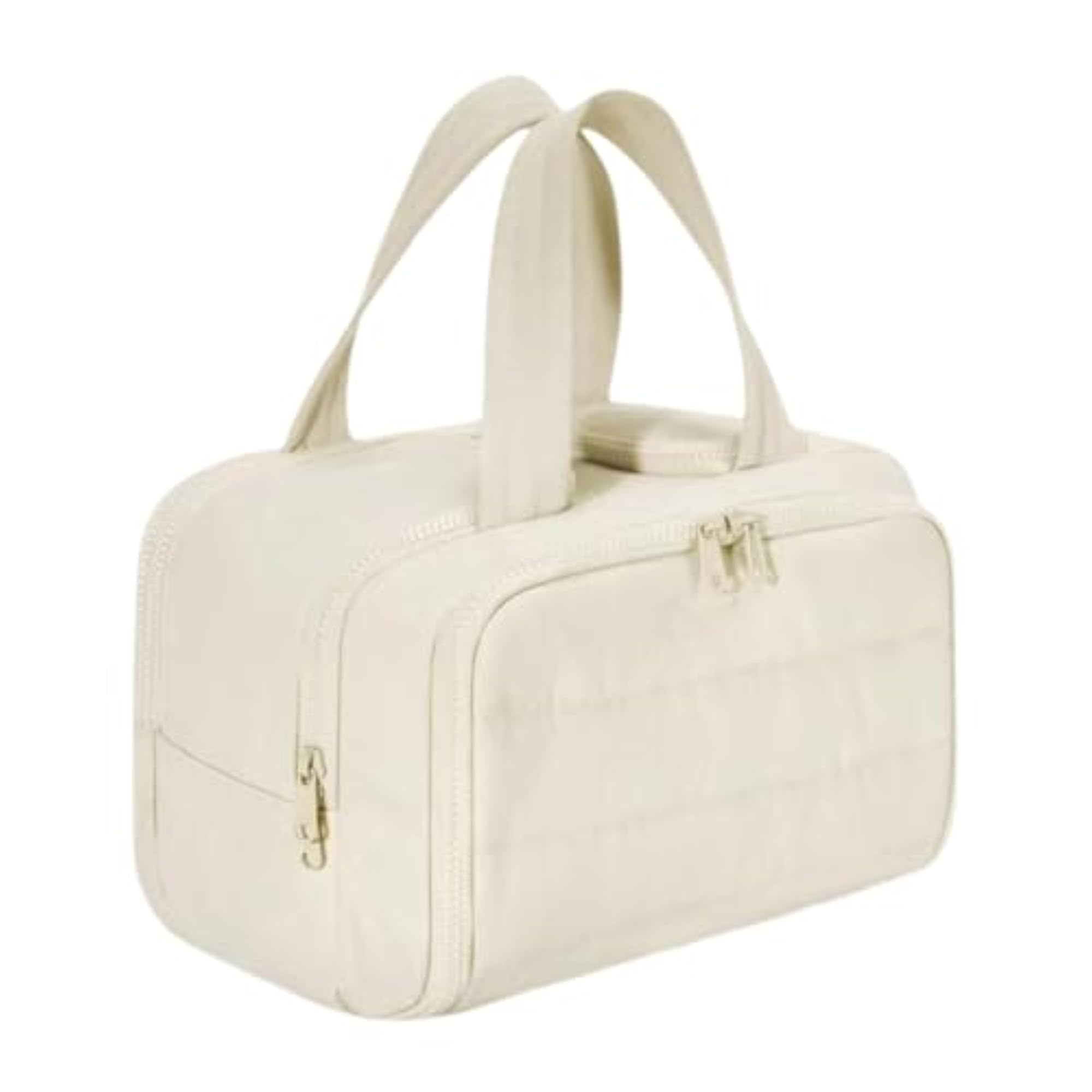 Open Toiletry Bag Organizer for Trips, White
