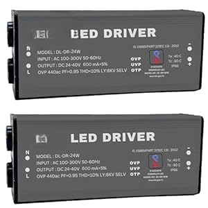 Image of Constant Current Led Driver 24W 600mA | Input AC 240V | Output DC 24V to 40V | Made in India | With 4Kv Surge,OVP,UVP,OTP Protection | Used For Street /Flood Light Repairing | (Pack of 2)