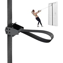 FITKIT Door Sliding Anchor for Resistance Bands, Adjustable Mount with Multi-Points for Home Gym, Fits 6-8ft Doors