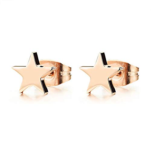 Stainless Steel Shining Shooting Tiny Star Stud Post Earrings for Women Men 7mm-image-43