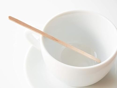 معلقة تقليب القهوة، من خشب البتولا الطبيعي، خالية من البيسفينول أ، أدوات تقليب المشروبات الصديقة للبيئة (50 قطعة)