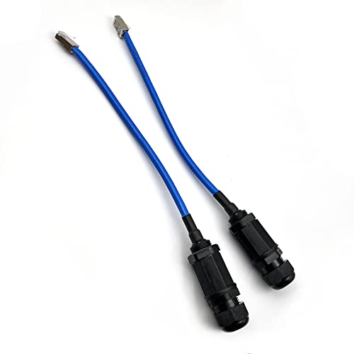 Devmo 2Pcs M20 Rj45 Waterproof Cat5/5E/6 8P8C Connector Ip67 Ethernet Lan Cable Connector Double Head With Shield Cat6 Network Cable Outdoor Lan Coupler Adapter Male To Female #TOP1