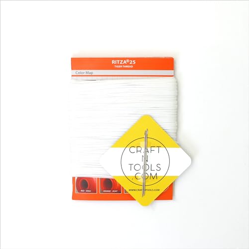 Hilo Ritza 25 Tiger encerado 0.8 mm blanco para cuero miniatura 2