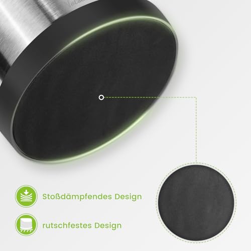 NOTSEK Abklopfbehälter für Siebträger, 1.2L Groß Edelstahl Espresso Knock Box, Kaffeesatz Abschlagbehälter for Portafilter, Abschlagbox für Delonghi Sage Ninja Siebträgermaschine Zubehör, Silber