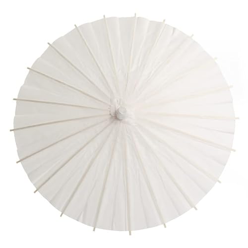 Bestage Guarda-chuva de 83,8 cm branco à prova de chuva feito à mão papel oleado guarda-chuva de tec