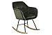 Produktbild AC Design Furniture Wendy Schaukelstuhl aus Samt und Holzkufen, Grüner Sessel, Wohnzimmermöbel, Polstersessel mit Armlehnen, B: 57 x T: 71 x H: 81 cm, 1 Stk