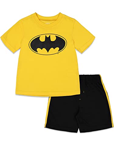 dc comics Ensemble Garçon Enfant Batman et Tshirt et Bermuda Jaune 4 Ans