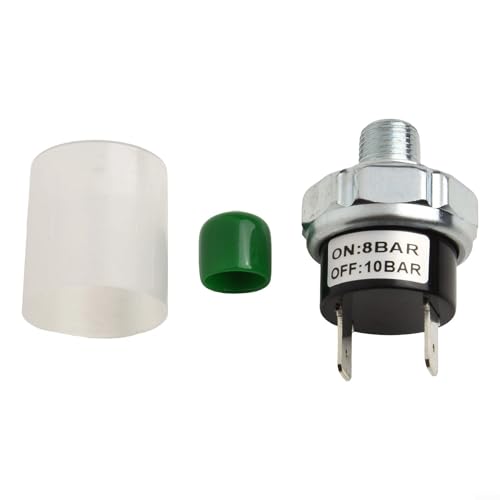 Druckluftschalter mit 1/8 NPT-Gewinde, aktiviert bei 6/8BAR, 12V/24V kompatibel, für pneumatische Systeme (8-10BAR)