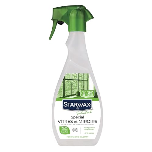 STARWAX SOLUVERT – Nettoyant spécial vitres et miroirs – Nettoie et dégraisse efficacement – Sans traces – Éco-conçu – À base d’ingrédients...
