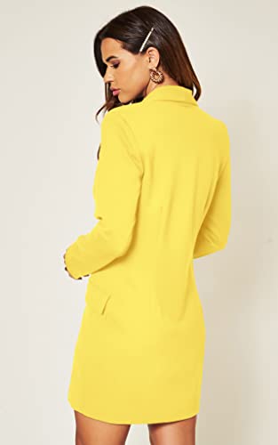 Image of UNIQUE 21 Women Luxe Stain Breasted Asymmetric Blazer Dress - Ladies Elegant Casual Work Office Events Blazer Dresses
