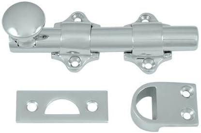 4 in. Heavy Duty Dutch Door Bolt, Bright Chrome - Solid