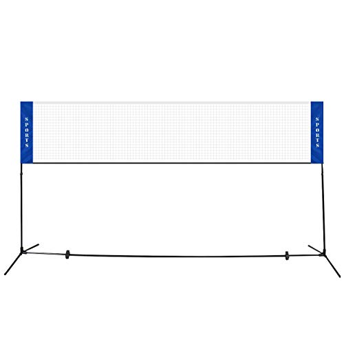 Goplus Portable Badminton Net, 2.5' to 5' Height Adjustable Kids Velleyball Tennis Pickleball Competition Training Net with Stand and Carrying Bag for Outdoor Backyard Indoor (10Ft)