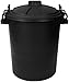 Srendi® Small/Medium/Large Black Plastic Bin Heavy Duty Refuse Bin With Lockable Lid Ideal for Outdoor/Rubbish/Waste/Dustbin/Animal Feed (Small 50Litre)
