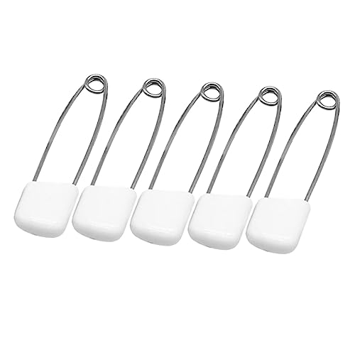 ULDIGI Diaper Pins Set 55mm Large Head Safety Pins Plastic Tips for Fitted Diapers Stainless Steel Rustproof
