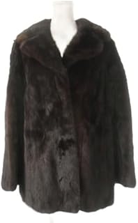 ファーコート ミンクファー 毛皮 ミドル丈 ショールカラー 茶 ブラウン