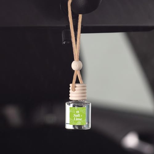 Image of CANDECraftCo Car Air Hanging Fragrance Oil, Car Auto Freshener for Essential Oils, Scents Fragrance Aromatherapy Automobile Diffuser, Long Lasting (Salt & Lime)