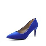 DREAM PAIRS Women's High Stiletto Heels Closed Pointed Toe Dress Pumps Shoes for Wedding Work Office Business, 3 Inches,Size 7.5,Royal/Blue,KUCCI