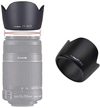 Image of FND Camera Lens Hood Replacement for Canon Camera Lens, Bayonet Mount, Made ABS (Canon EF-S 55-250mm f /4-5.6 is II (ONLY) ET 60II)