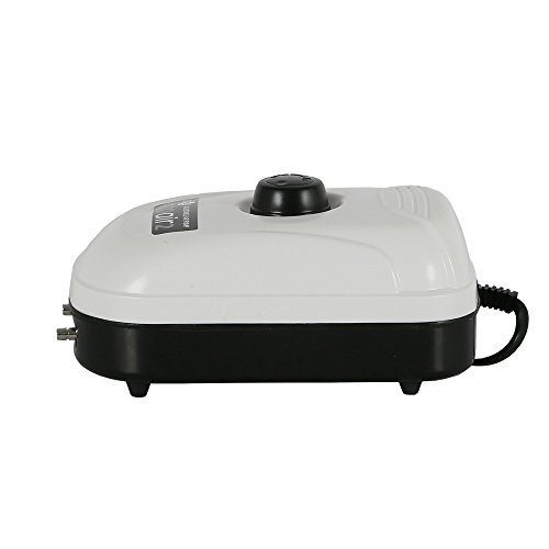 Ecoplus Ecoair2 Adjustable Air Pump 126 Gph - 3 Watt With Two Outlets, Grey/Black #TOP3