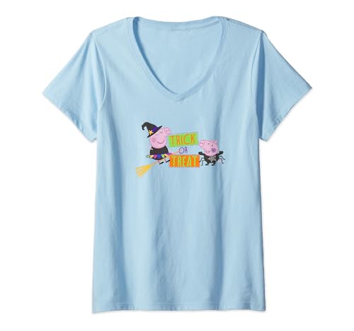 T-shirt col en V Peppa Pig Halloween pour femme haut de déguisement