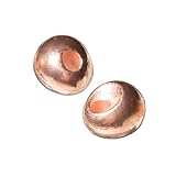 Temorah 25 Pack 2.3mm-7.0mm Multiple Color Options Offset Tungsten Beads for Fly Tying (Copper, 3.3mm(1/8